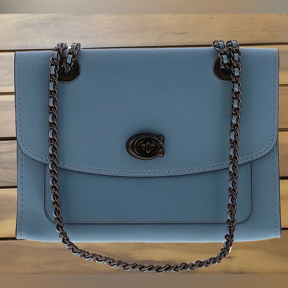 Coach Blue Shoulder/crossbody Bag with Chain Strap